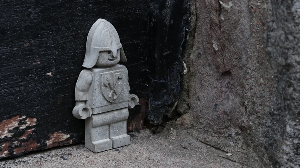 Concrete LEGO minifigures dotted all over Aberdeen