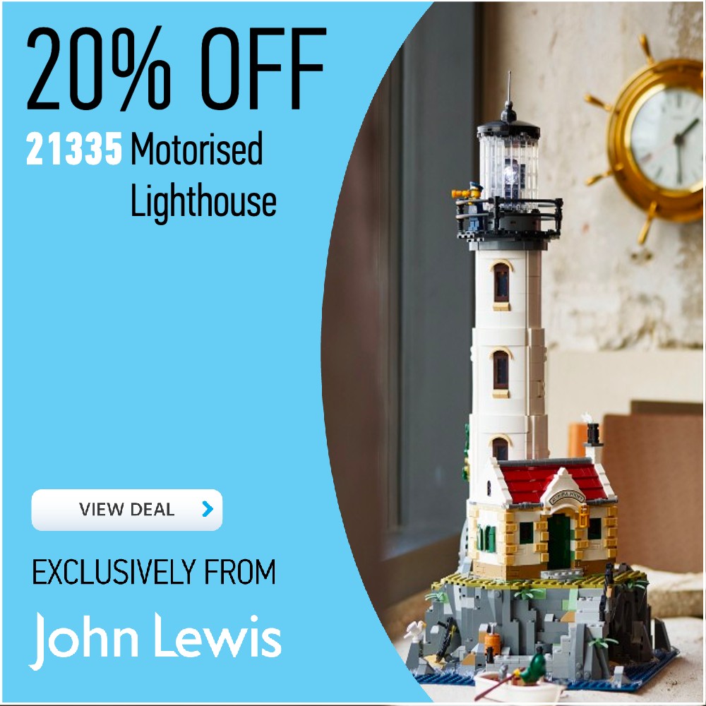 LEGO Ideas 21335 Motorised Lighthouse John Lewis deal card